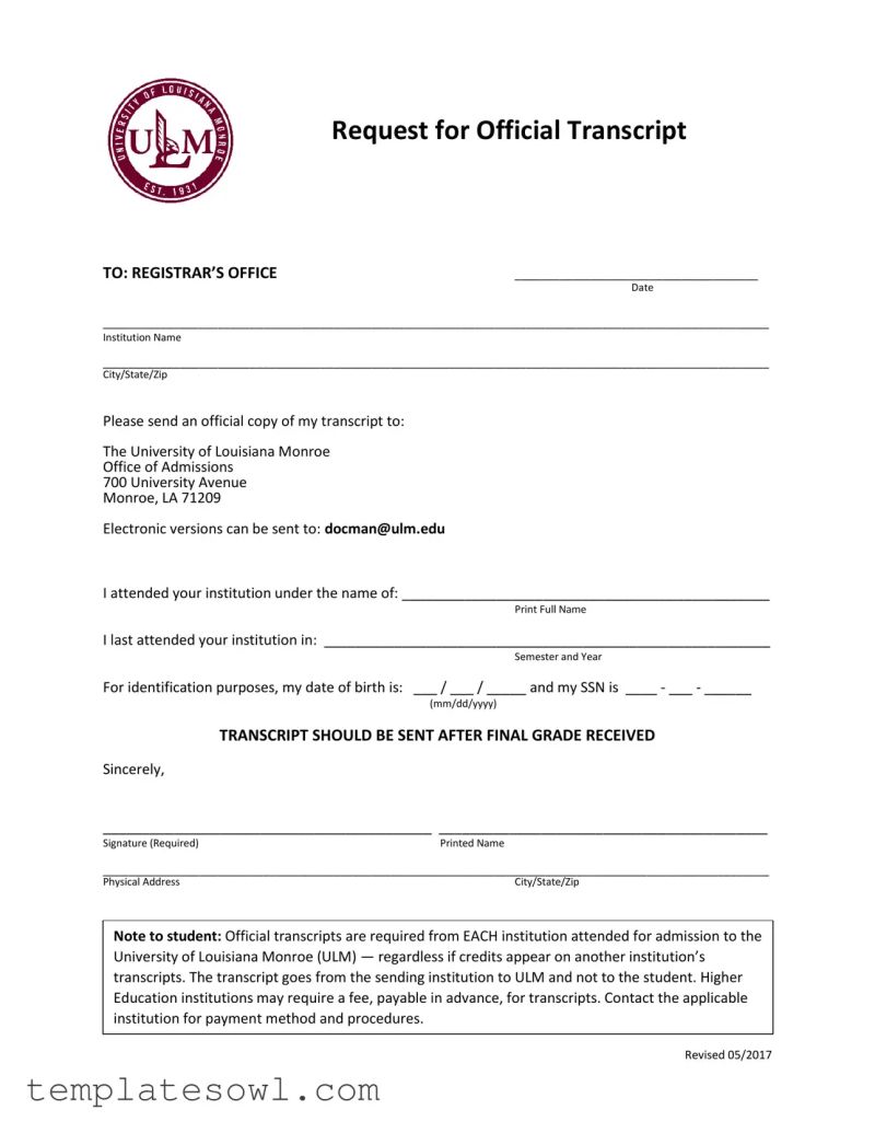 Ulm Transcript Form Fill Out Printable Pdf Forms Online - Premium City Wallpaper Gallery - 8K