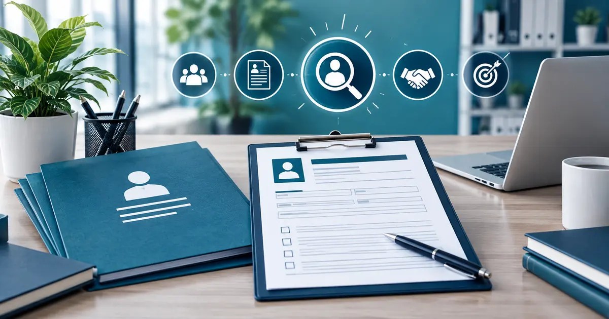 Professional employment application and modern recruitment workspace
