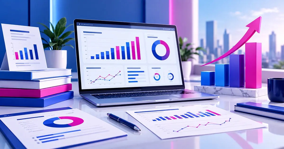 Professional sales report dashboard with charts and growth indicators