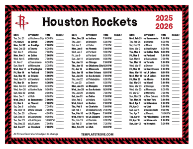 Printable 2025 2026 Houston Rockets Schedule 2025 2026 Printable Houston Rockets Schedule Central Times TN 