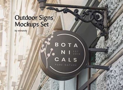 Free psd scene showcasing a classic rectangular signage mockup set against glass which enables you to use this freebie for various shops. Free 36 Outdoor Shop Sign Mockups Psd Templates Templateupdates