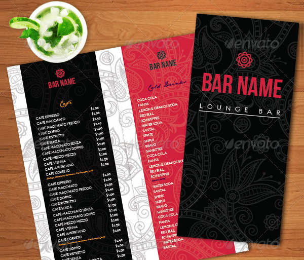 Free psd bar / restaurant menu mockup. 20 Bar Menu Template Free Psd Eps Illustrator Png Eps Downloads