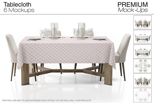 Round dining table mockup with a white cloth and . Tablecloth Mockups 46 Free Premium Psd Vector Jpg Ai Downloads