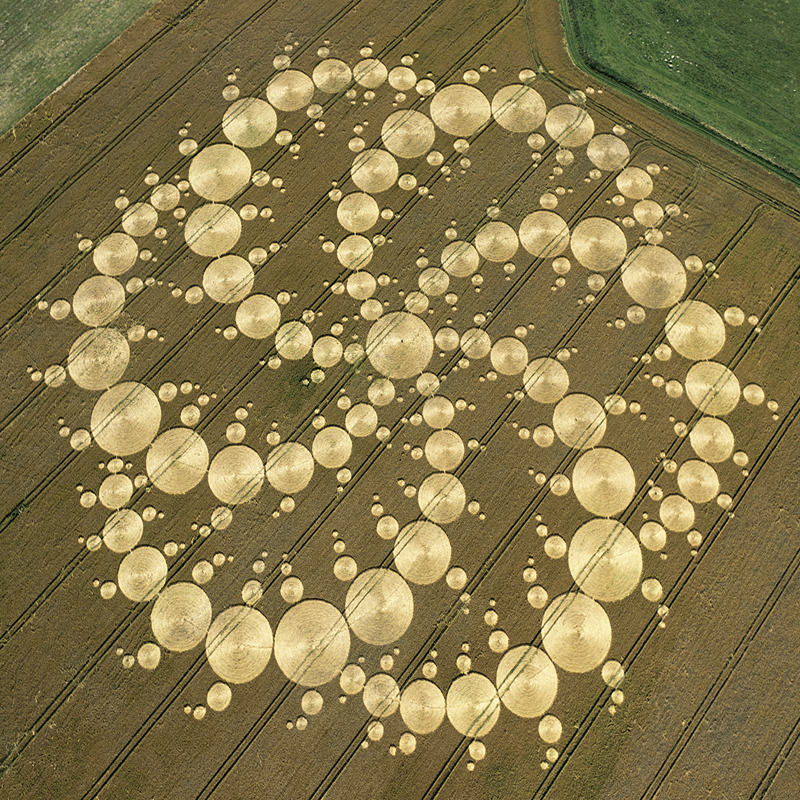 We'll send you a link to a feedback form. Crop Circle Collage Print - Milk Hill 2001 - Temporary Temples