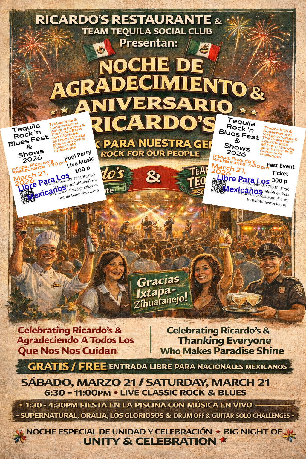 The Unity Fest One More Time Because Music Unites Us Best March 20 & 21 Mexico..R.U. Ready To Rock n Get Bluesy Live n Have Big Fun Hand in Hand…Here Are Our Latest Updates