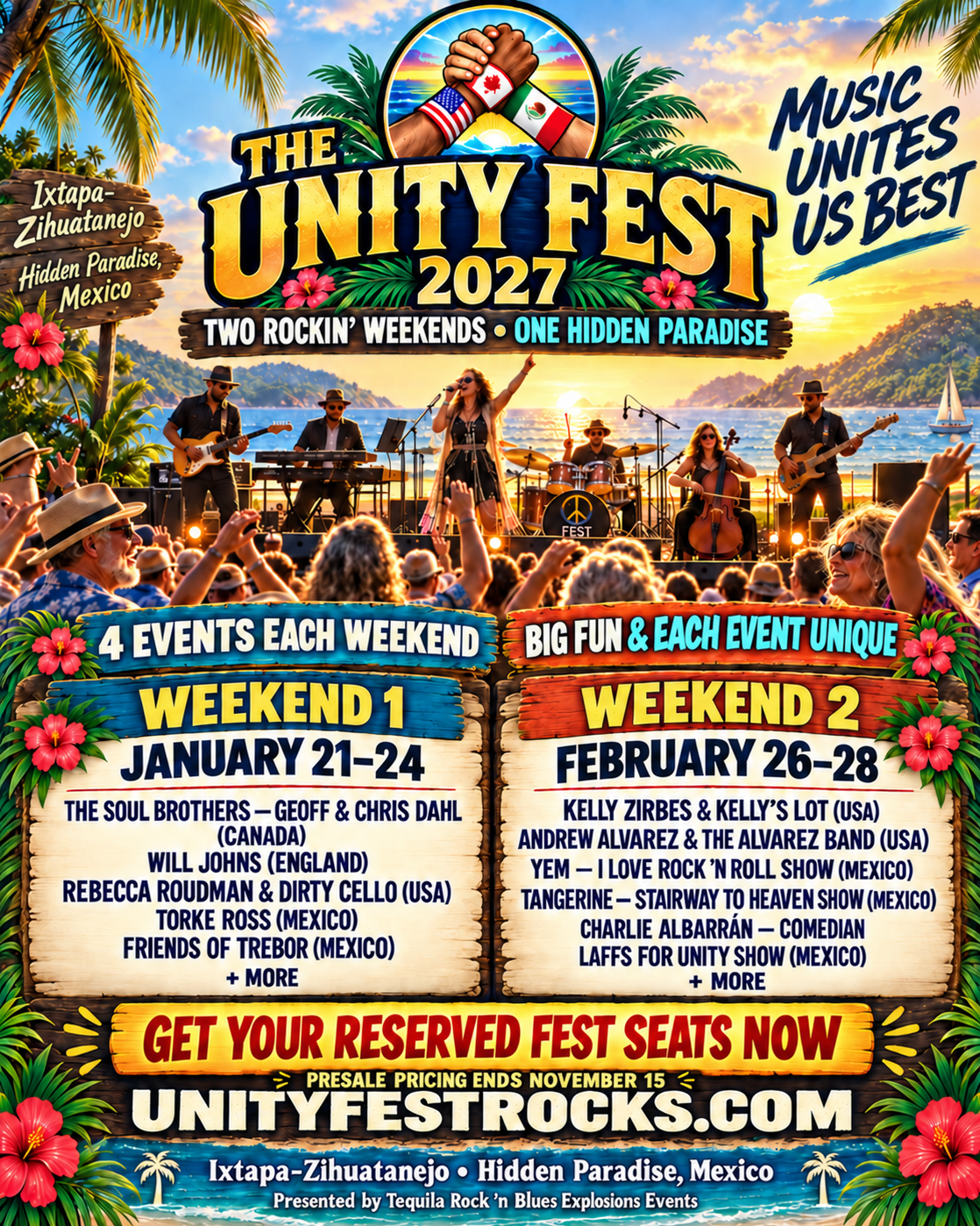 Oh Mexico!  Tequila Rock 'n Blues Explosion Events International-Since 2018
