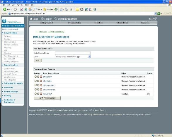 How To Use The Teradata Jdbc Driver With Adobe Coldfusion Mx 7