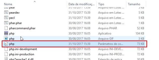 Arquivo php.ini