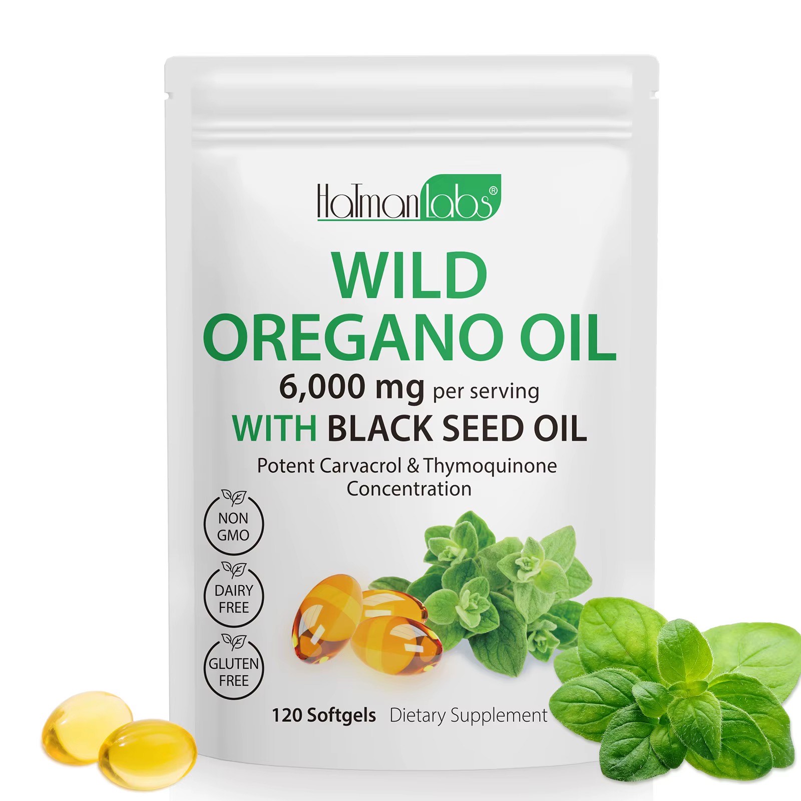 Cápsulas Aceite De Orégano Con Aceite De Semilla Negra 120 capsulas - 60 servicios