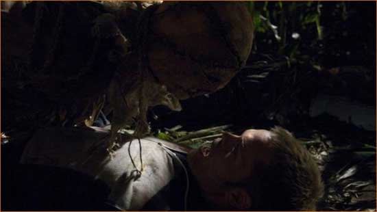 Scary scarecrow is scary... kinda in 'Husk".