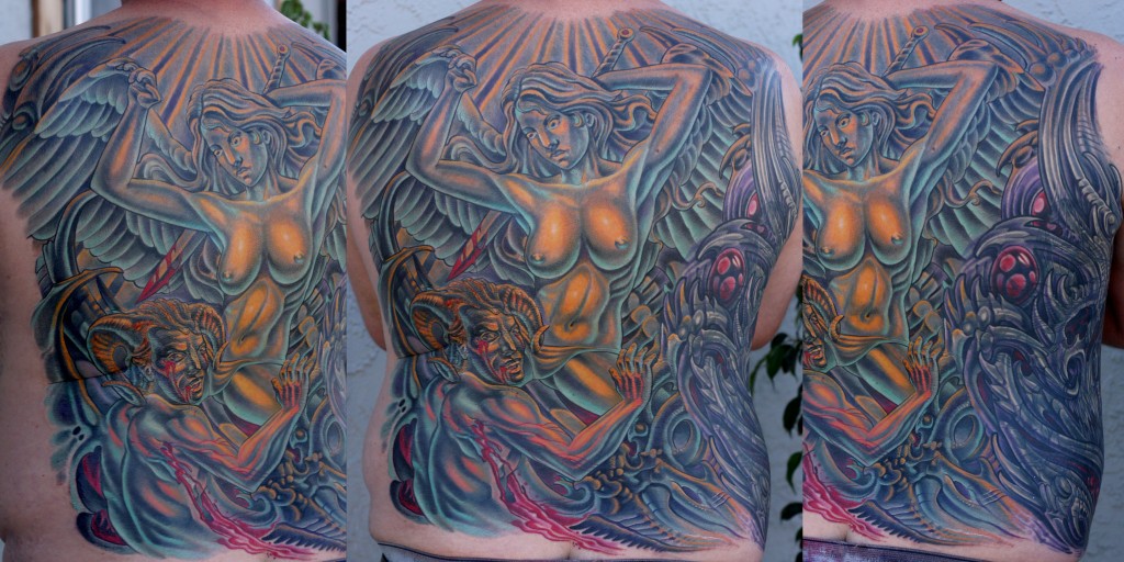 Tattoo Artist In San Diego, Ca - Terry Ribera - Angel Vs Devil 512_x_1024_jpg
