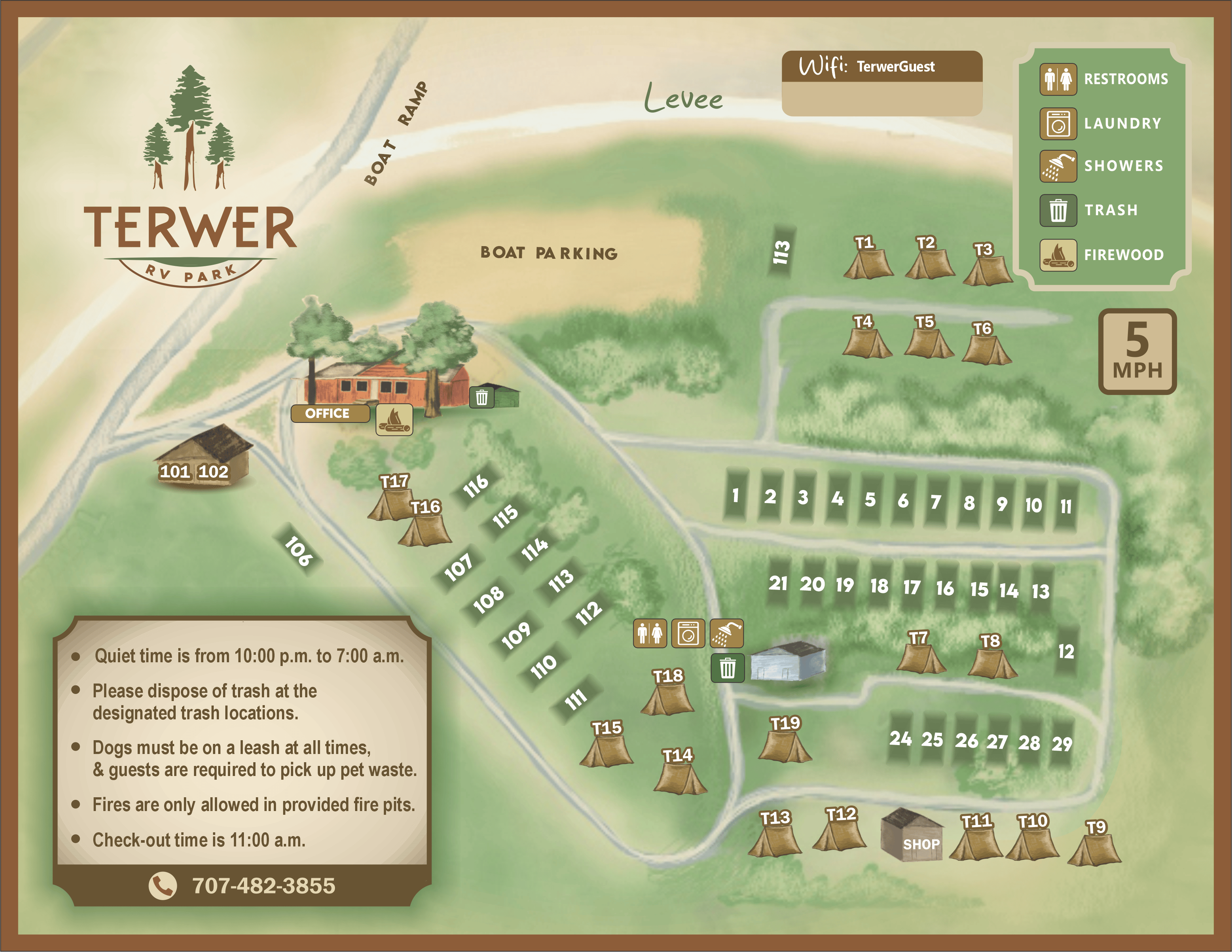 RV sites at Terwer RV Park