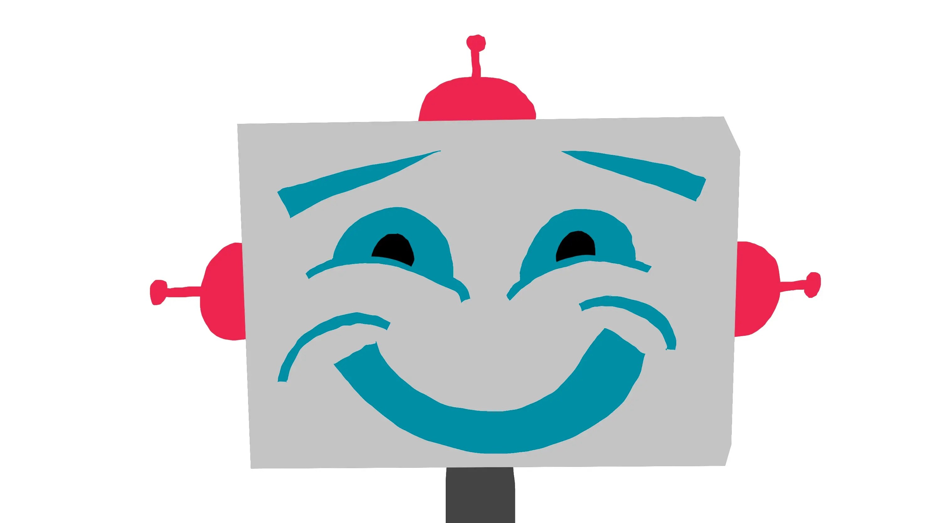 An illustration of a robot with a huge smile