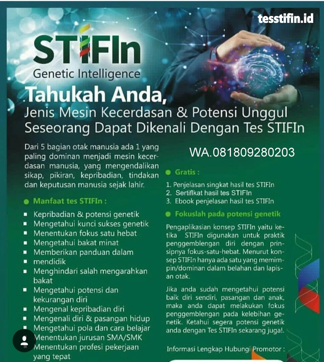 Tes STIFIn - WA.081805180808