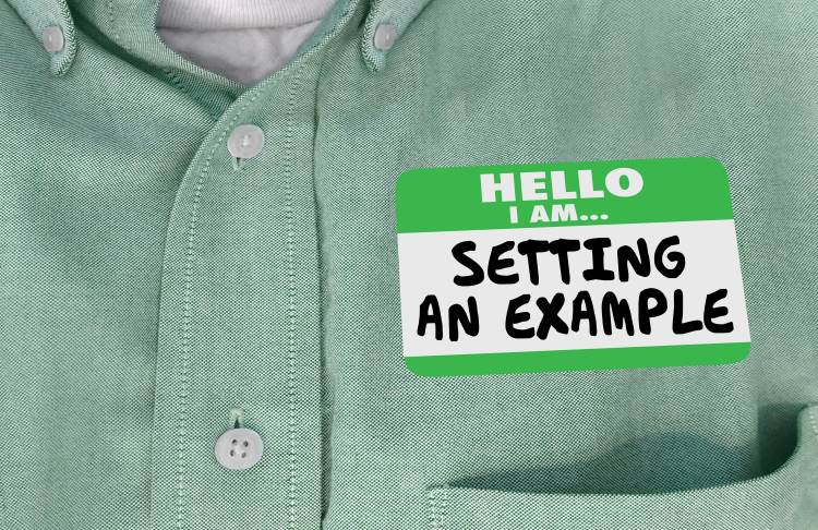 man dad set example shirt nametag