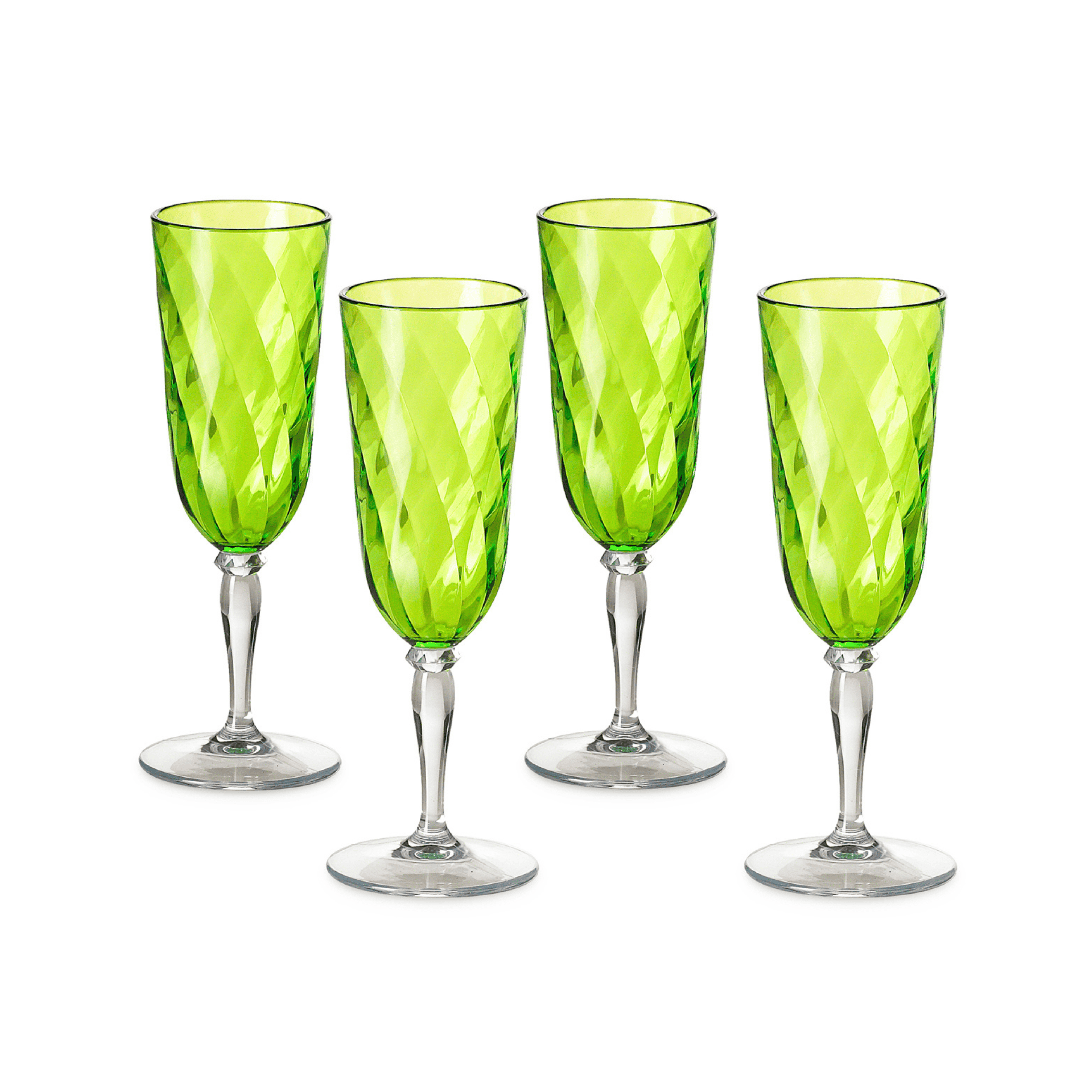 Set 4 DIAMOND Flute - Green