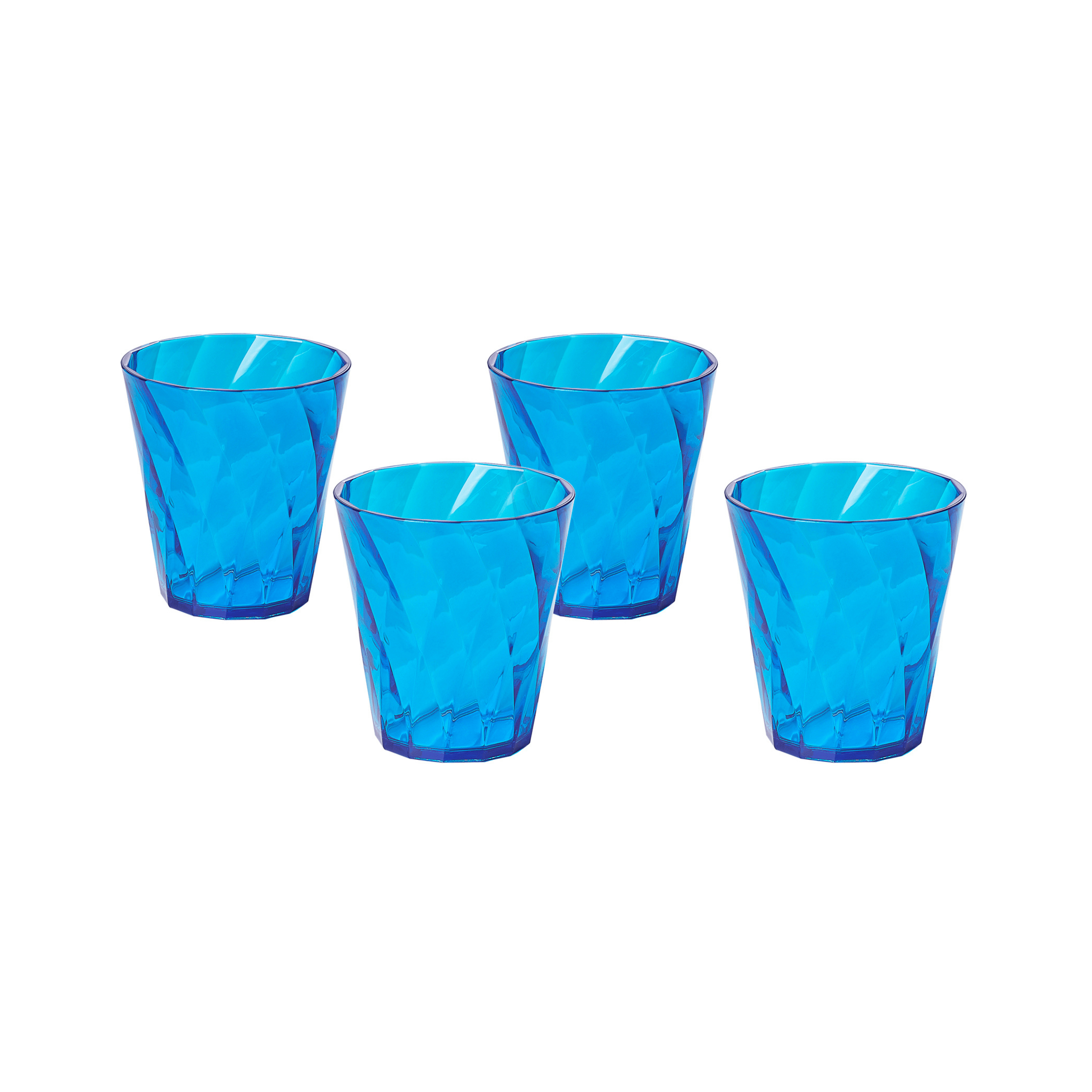 Set 4 DIAMOND Glasses 0,3lt - Turquoise