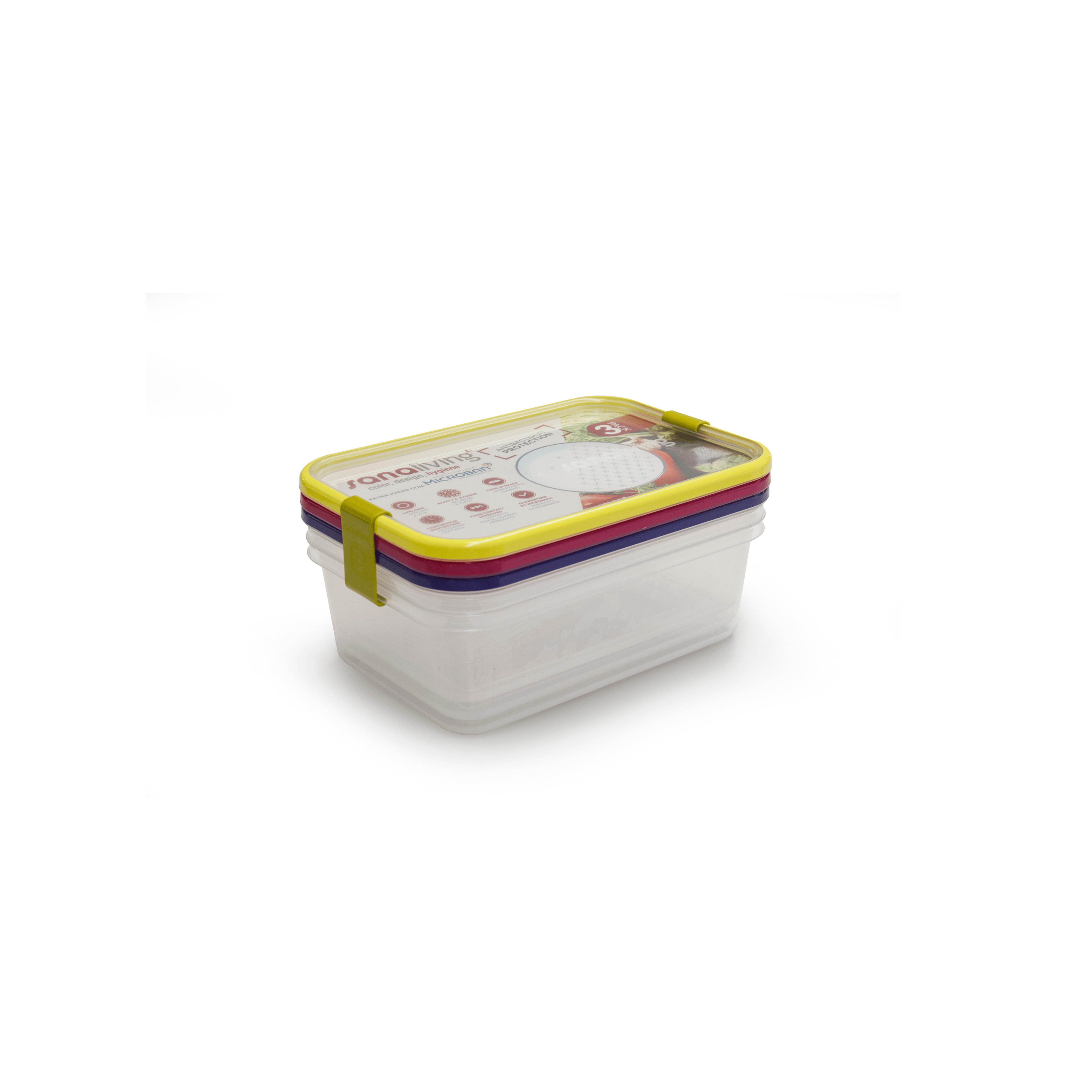 Set 3 Sanaliving storages 24x16,5x8cm - Assorted Colours