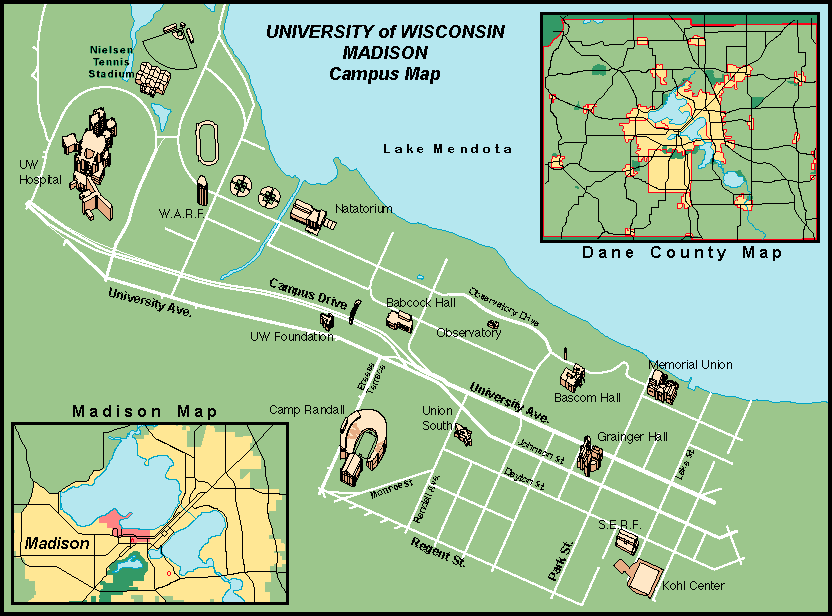 University Of Wisconsin Map Print Overview 0000.