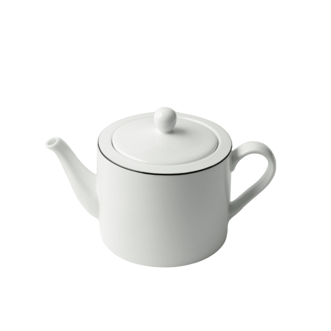 JENNA CLIFFORD - Premium Porcelain Teapot With Black Band