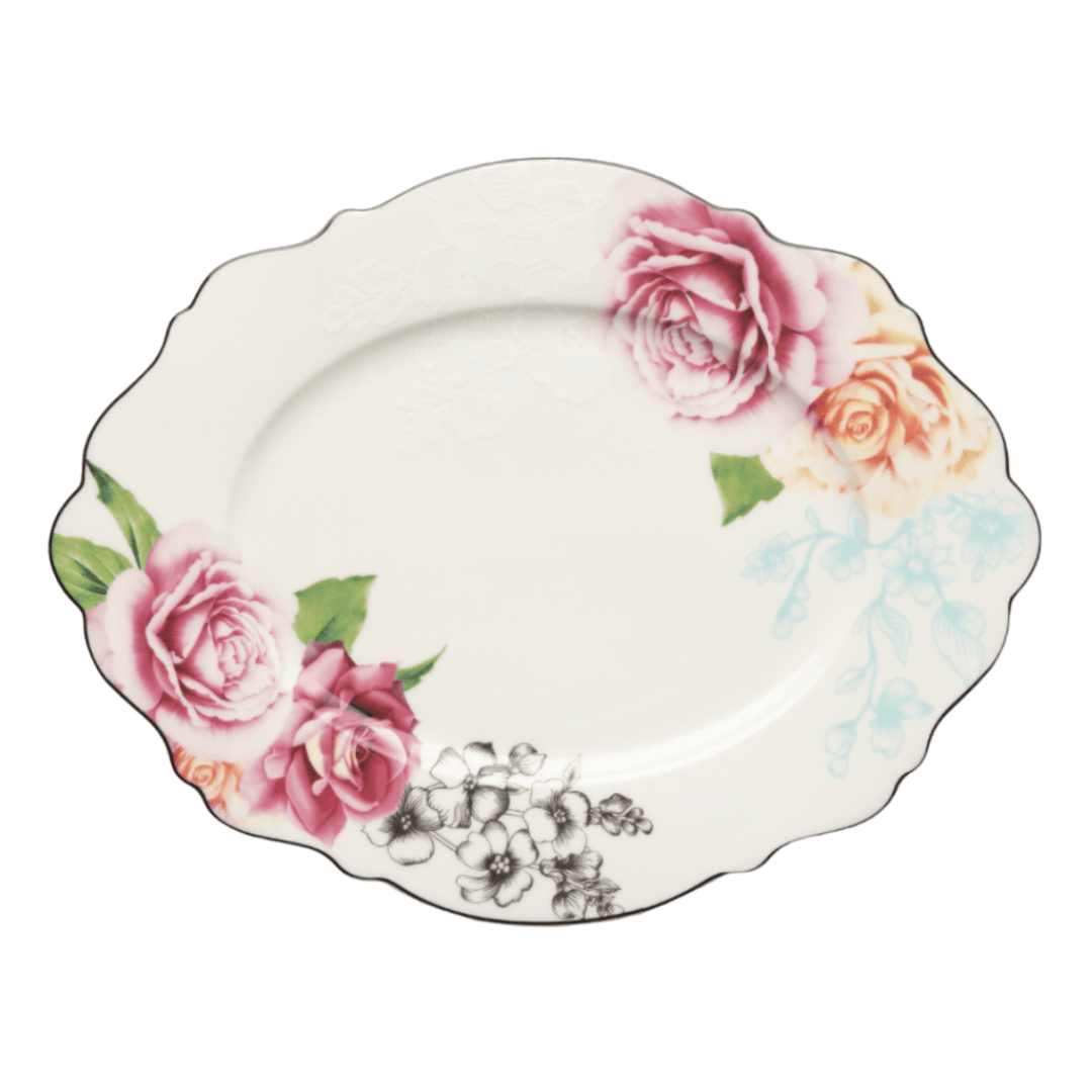 JENNA CLIFFORD - Wavy Rose Oval Platter 35cm