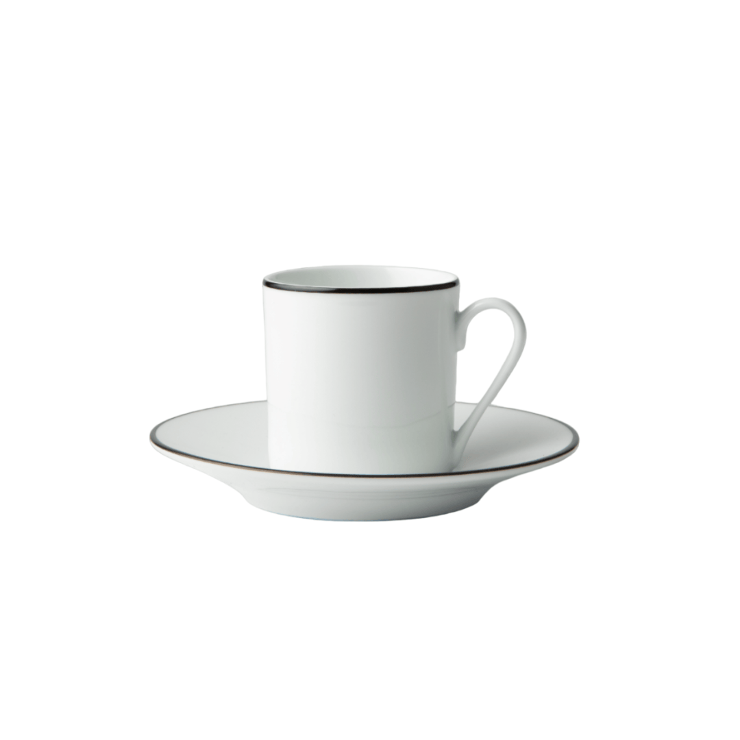 JENNA CLIFFORD - Premium Porcelain Espresso Cup & Saucer With Black Band