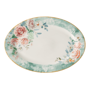 JENNA CLIFFORD - Green Floral Oval Platter