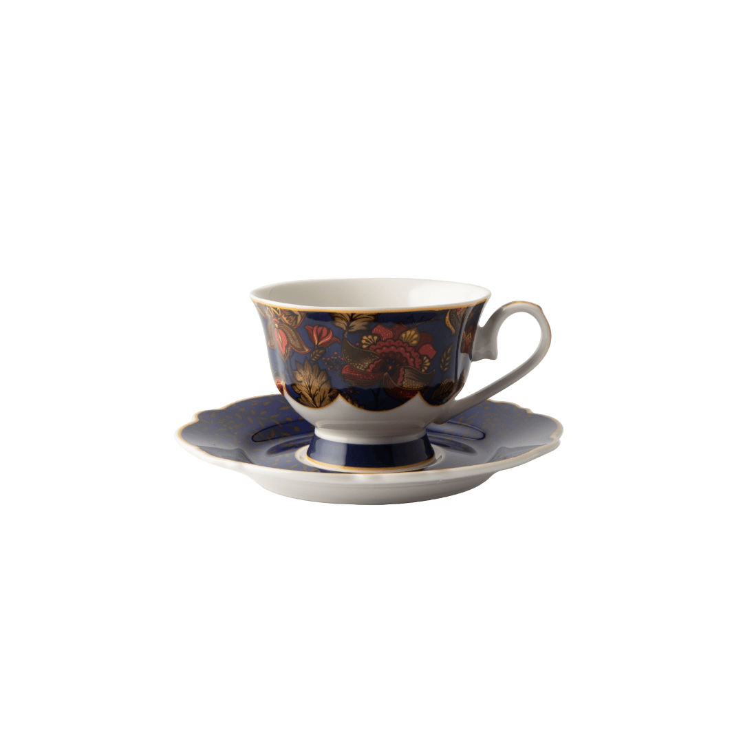 JENNA CLIFFORD - Blue Fern Cup & Saucer in Gift Box