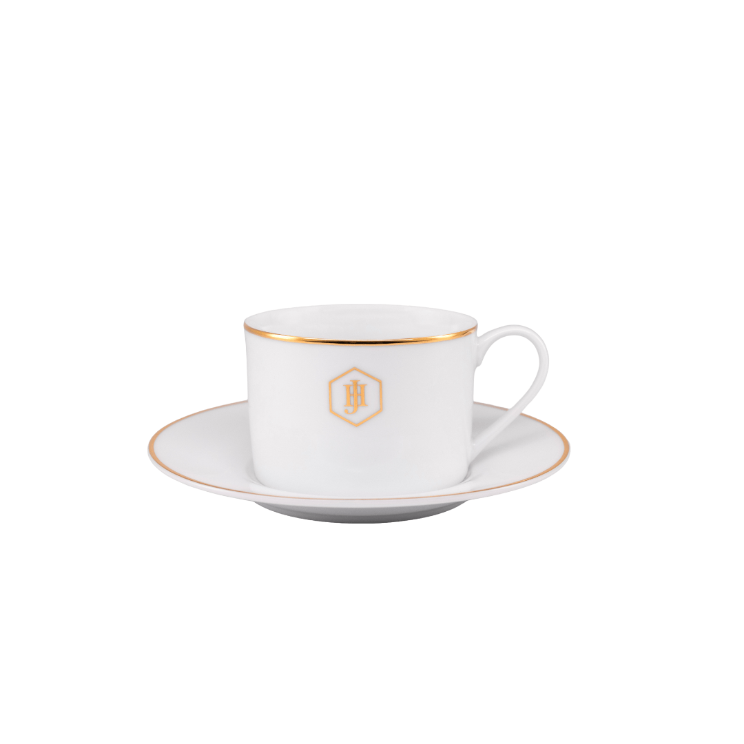 JAN - Gold Rimmed Cup & Saucer