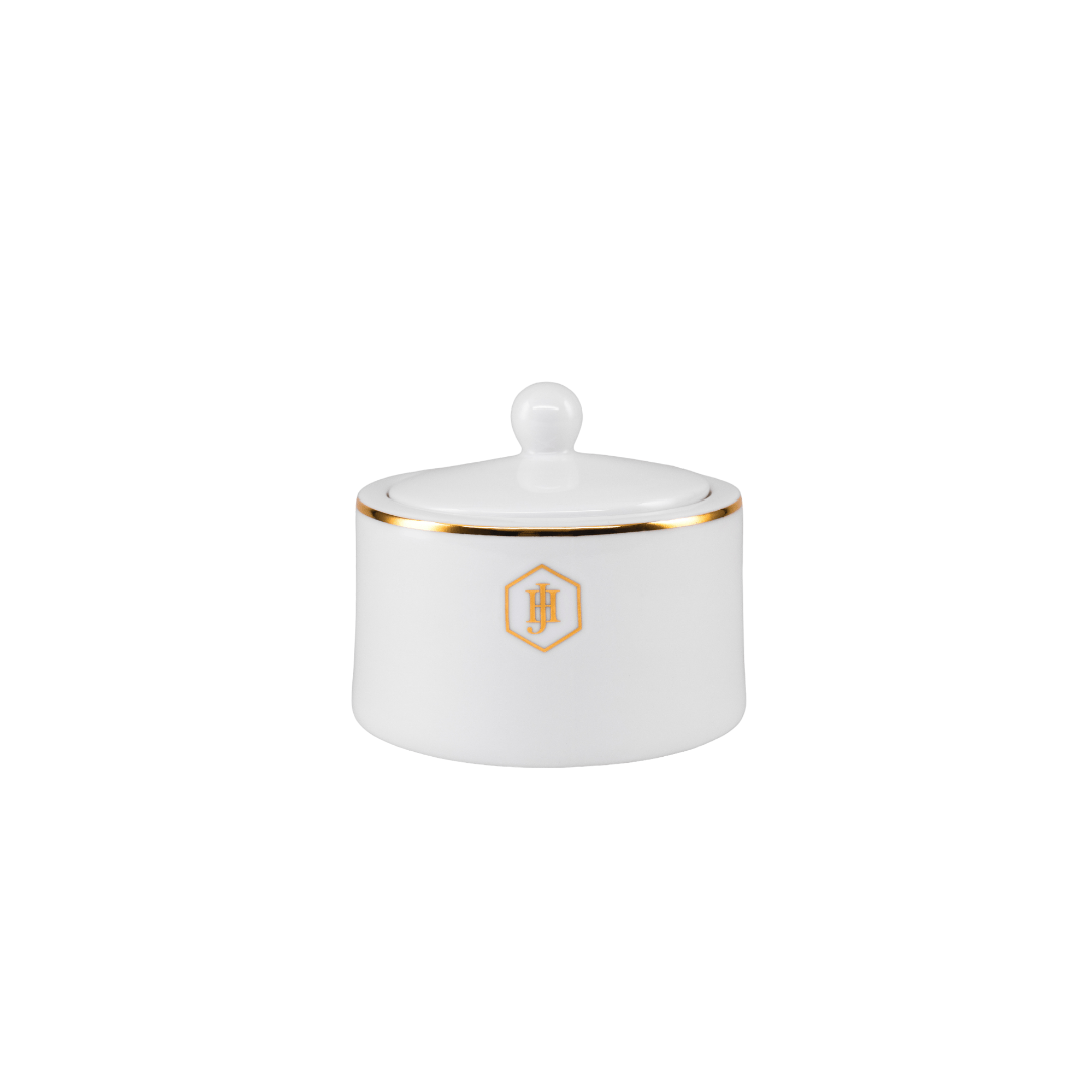 JAN - Gold Rimmed Sugar Pot