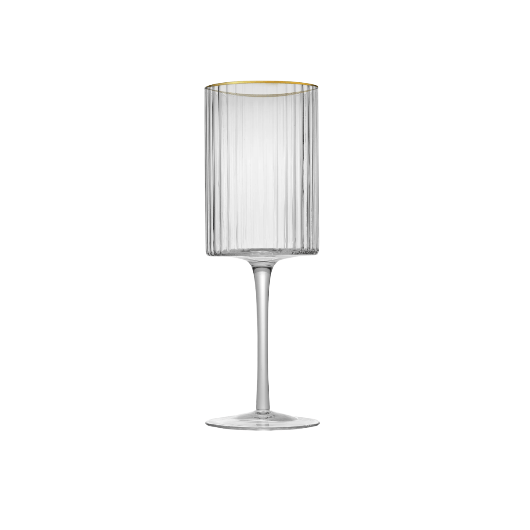 JAN - Opulent Red Wine with Gold Rim (Set of 2)