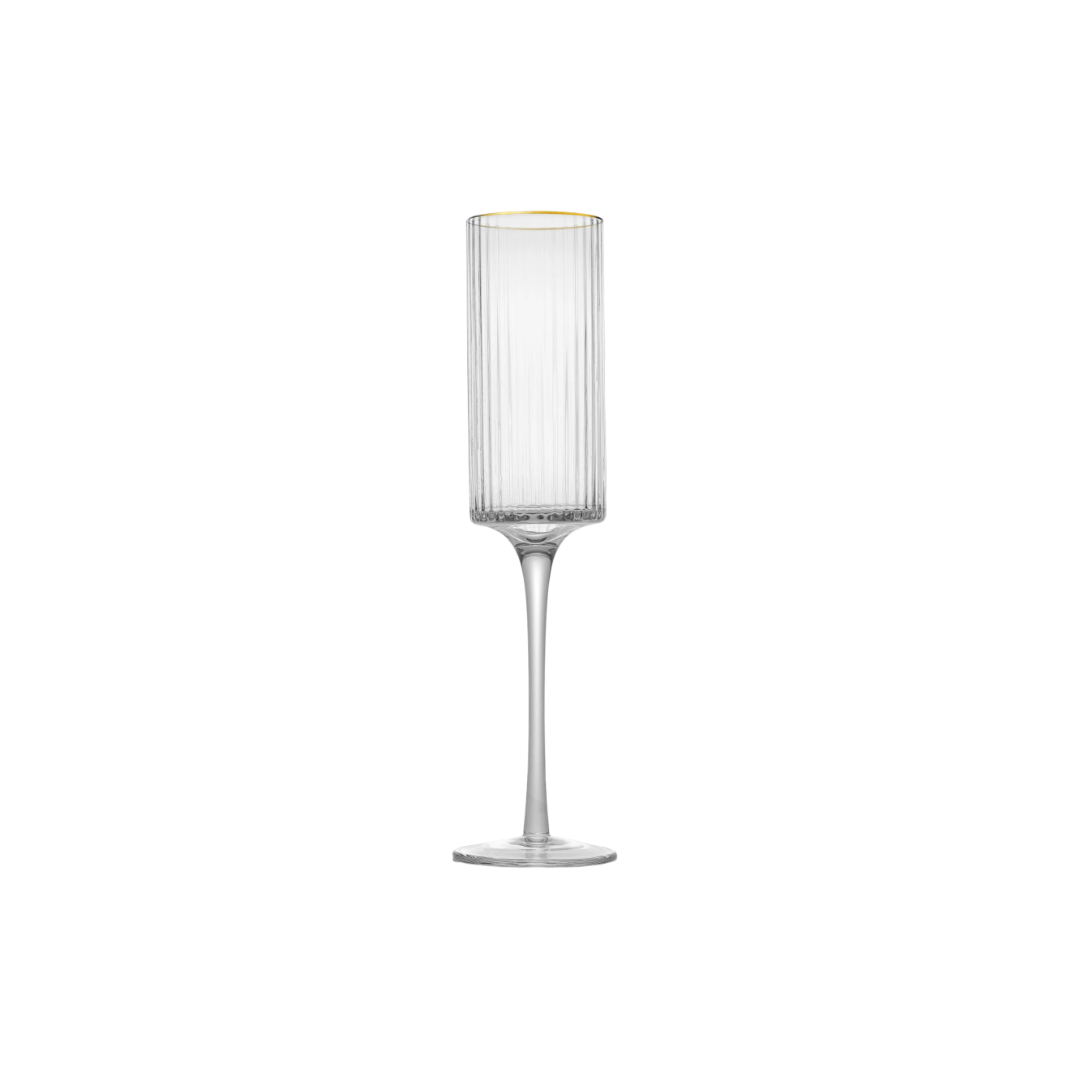 JAN - Opulent Champagne with Gold Rim (Set of 2)