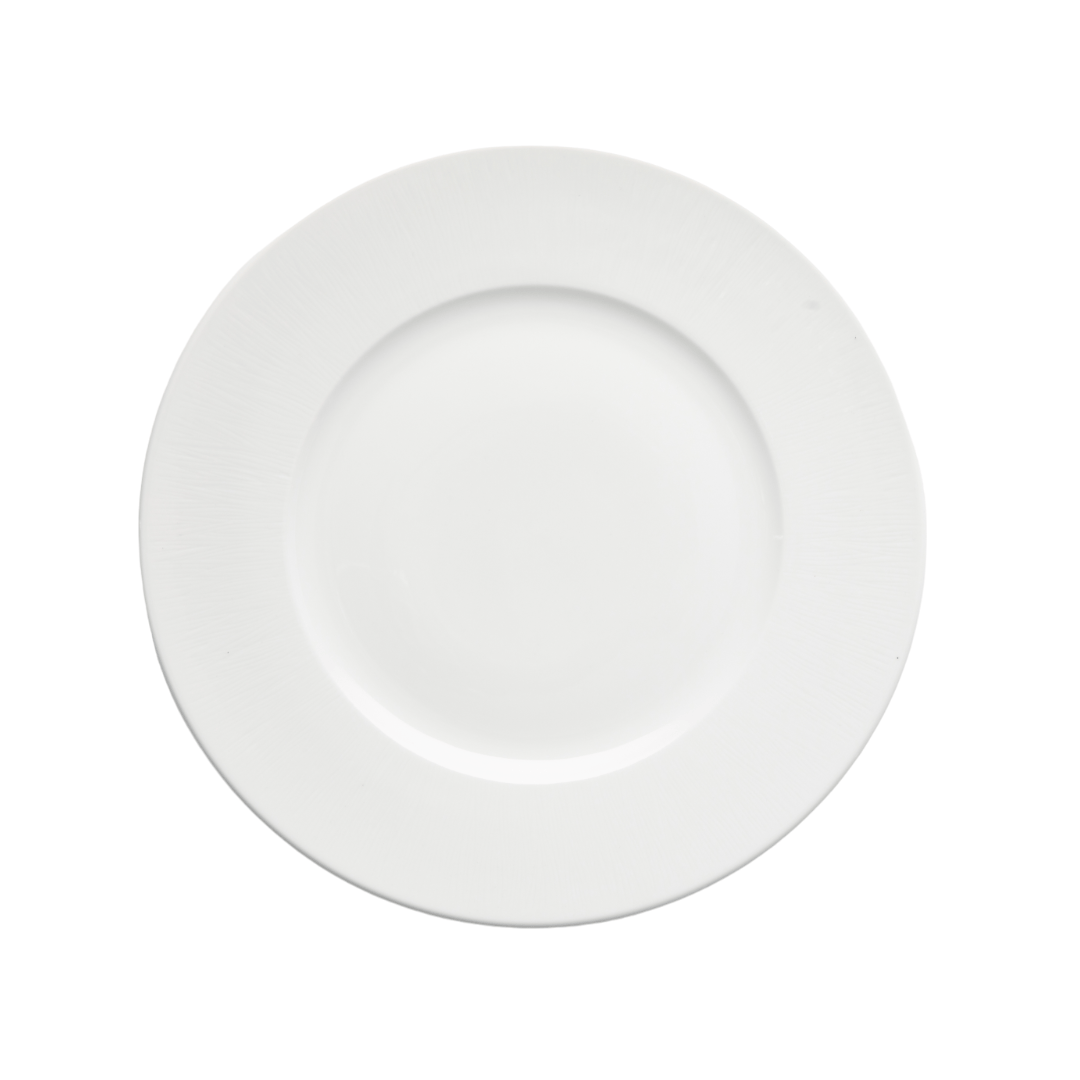 HOTEL COLLECTION - White Impressed Dinner Plate