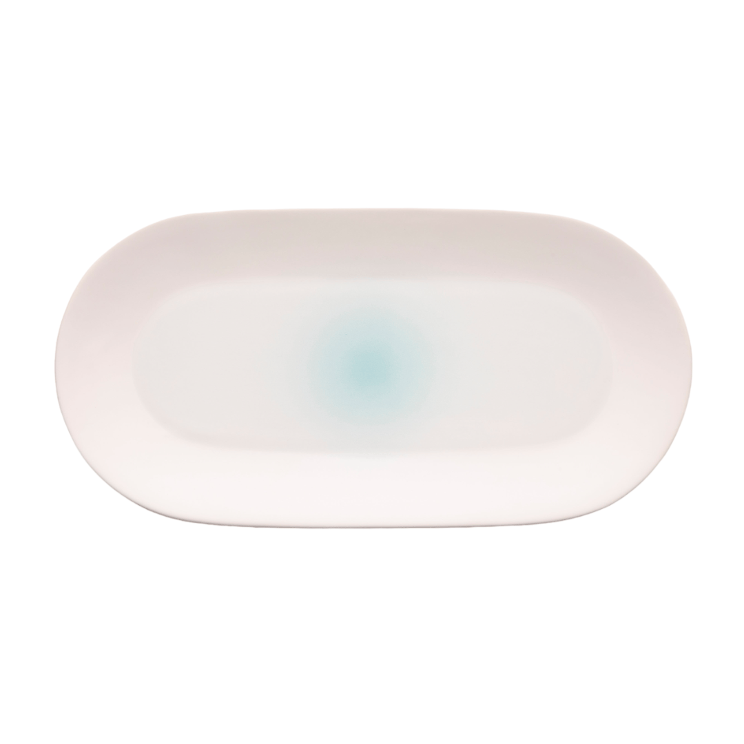 DESIGNERS GUILD - Aqua & Lime Oval Platter/Tray 32.5cm