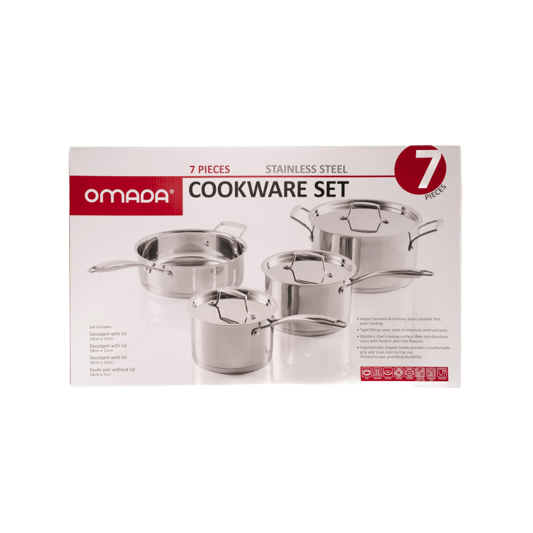 OMADA - 7-piece Stainless Steel Cookware Set