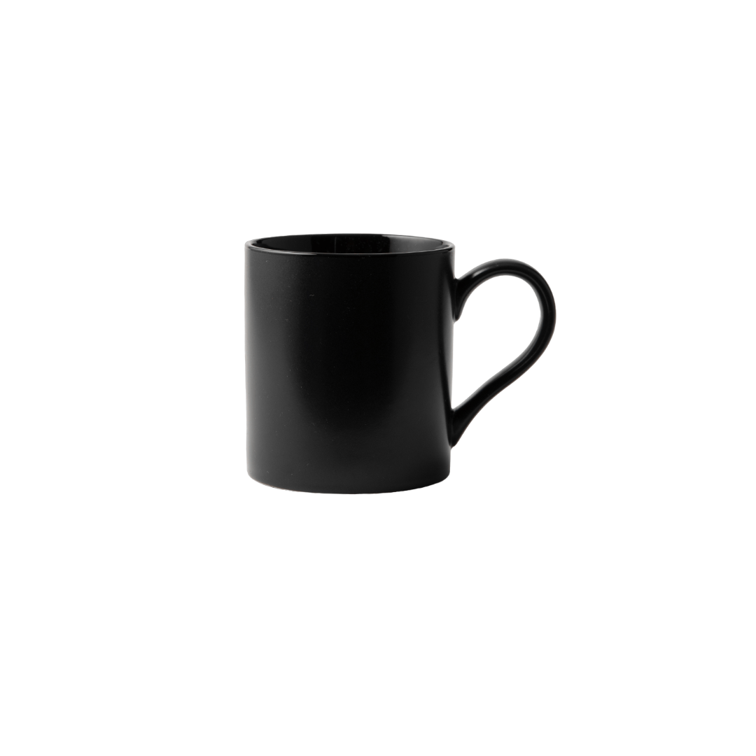 GALATEO - Semi-Matt & Glossy Porcelain Black Mug