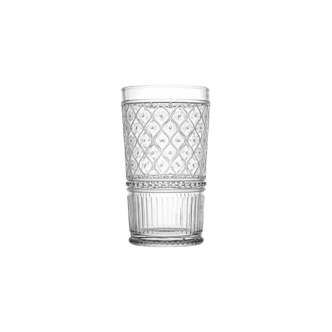 GALATEO - Deco Hand-Pressed Hi Ball Glass Set of 4