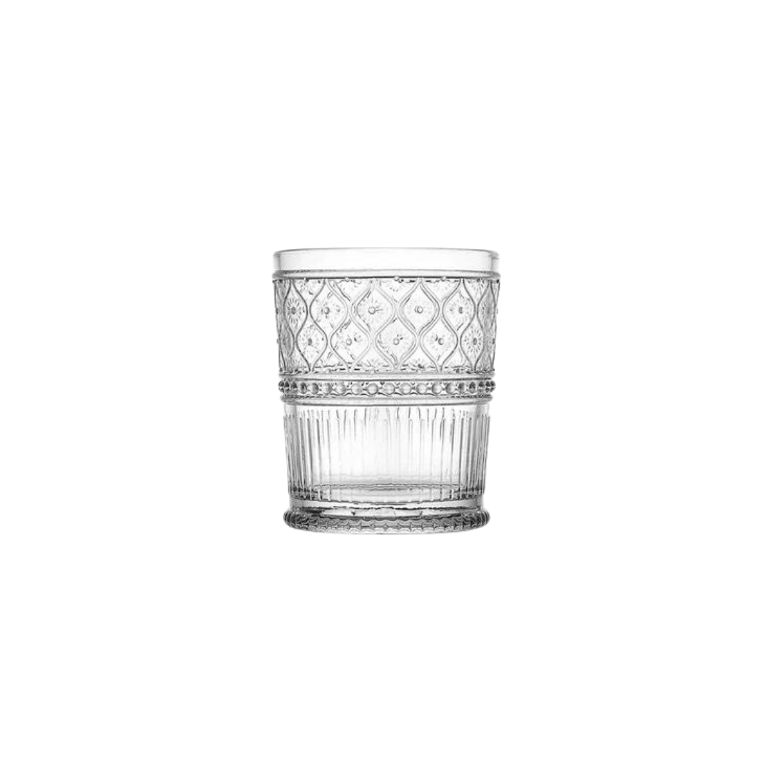 GALATEO - Deco Hand Pressed Tumbler Glass Set of 4