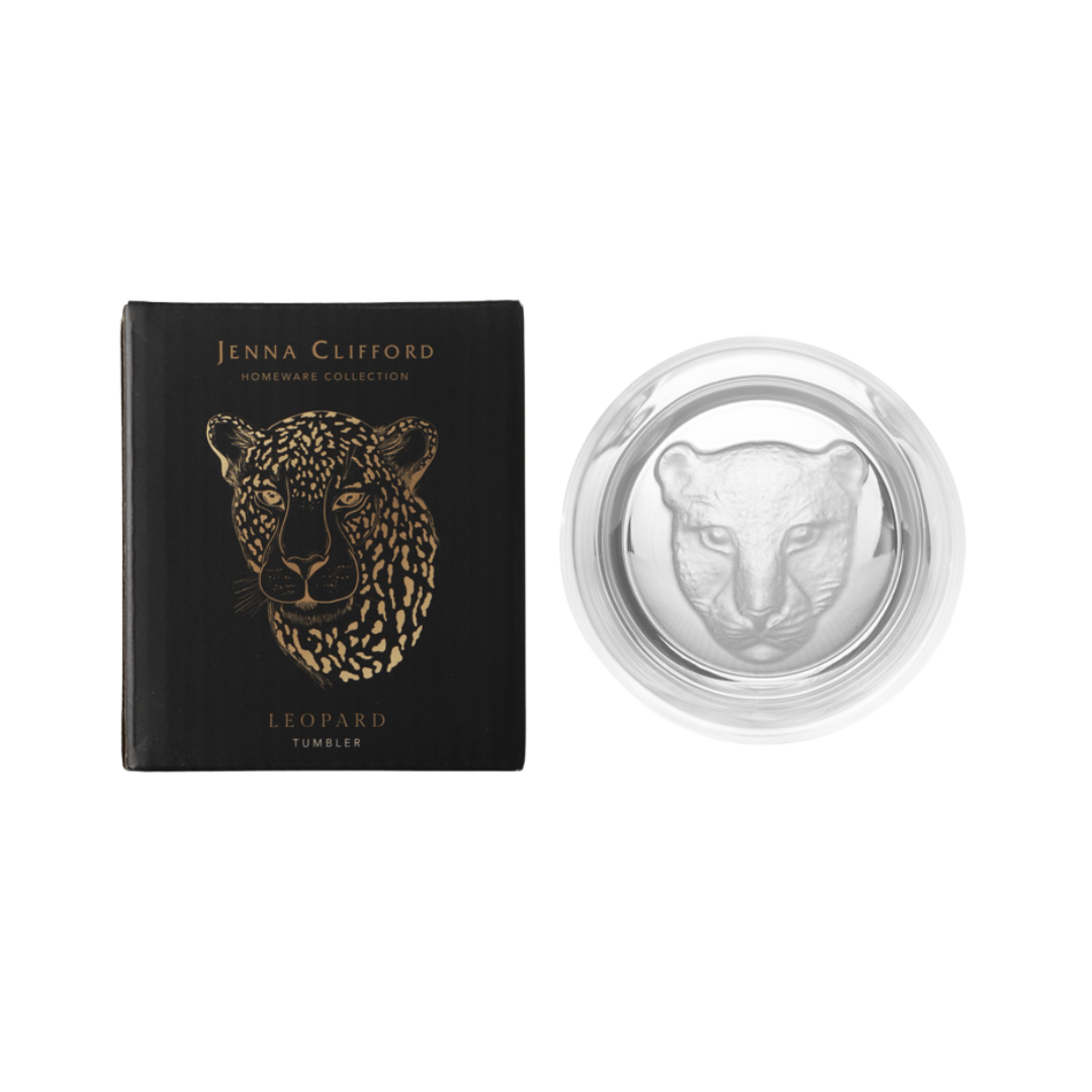 JENNA CLIFFORD - Frosted Leopard Whisky Glass