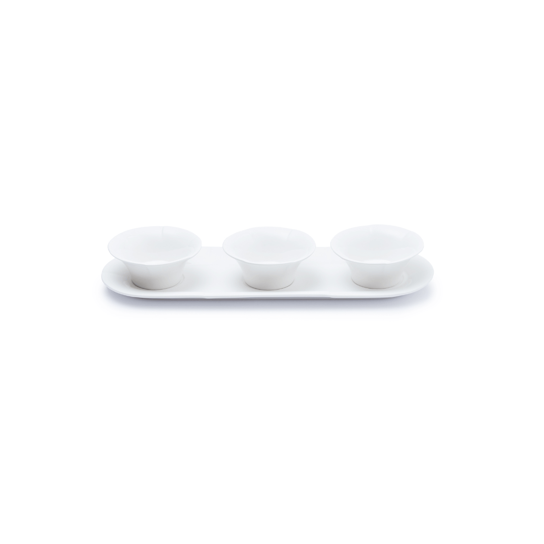 JAN - Maison Blanche Plate with 3 Bowls