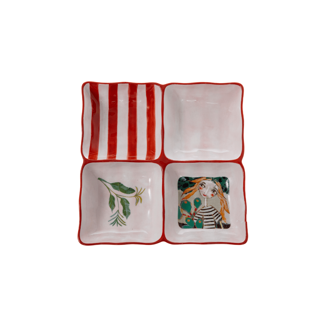 OLIVIA - Princess 4-Division Square Bowls
