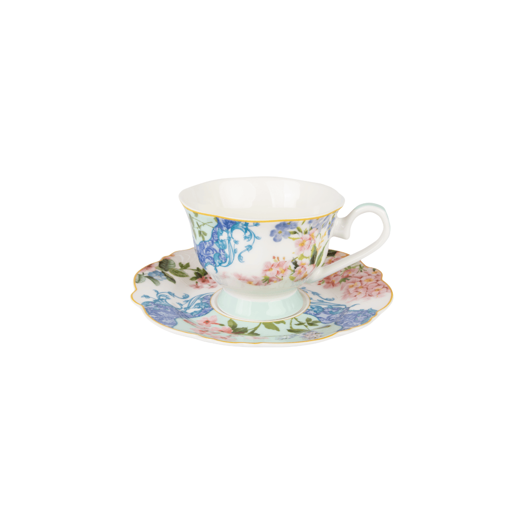 JENNA CLIFFORD - Belle Fleur Cup & Saucer Set of 4