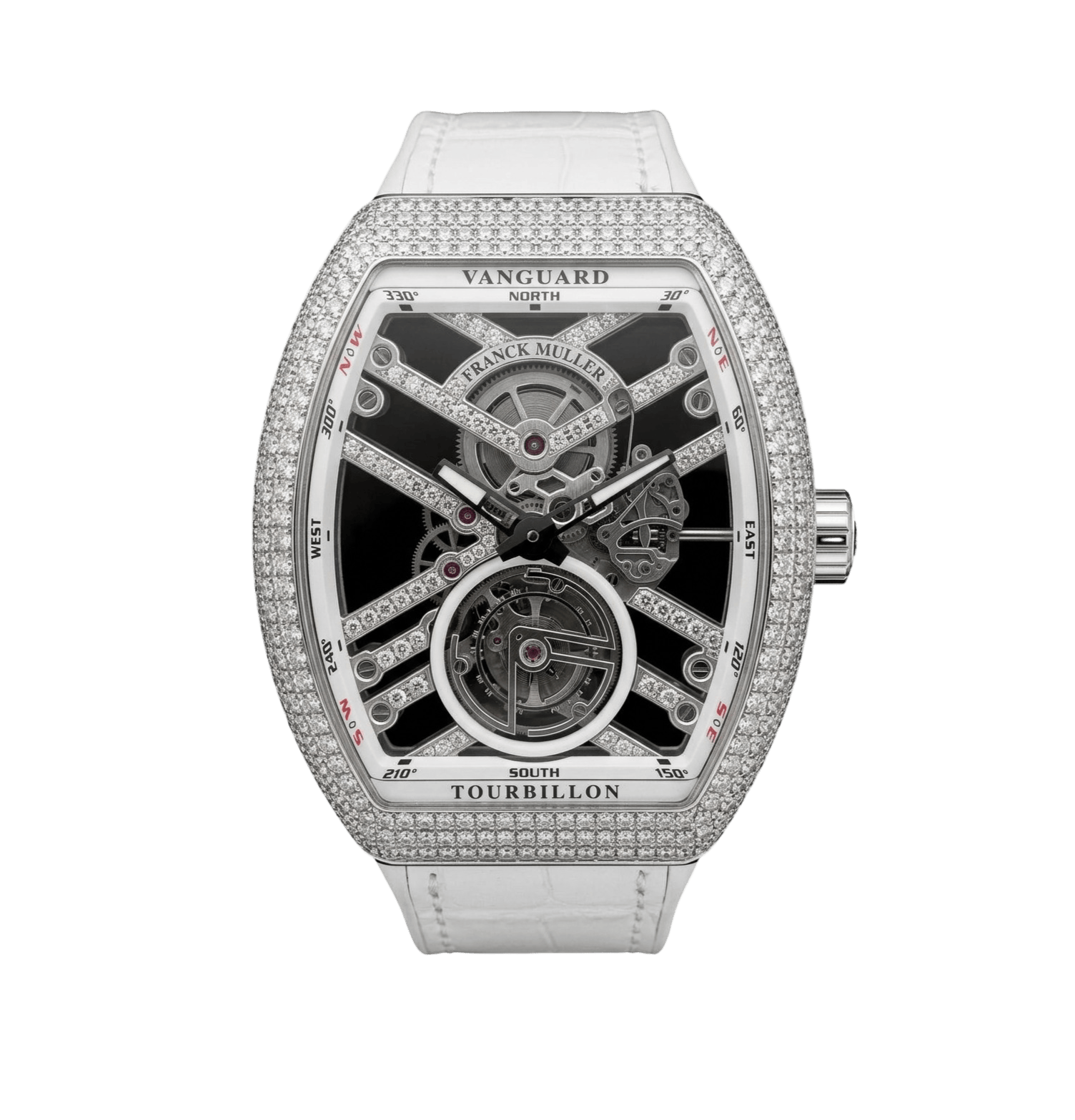 Franck Muller - Vanguard White Gold Diamond Case Skeleton Tourbillon V45 T SQT D MVT D OG BC WG