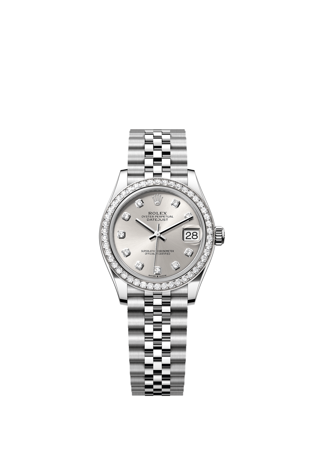 Rolex Datejust 31mm Silver Diamond Dial with Diamonds Bezel