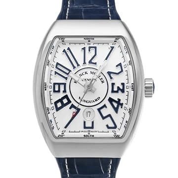 Franck Muller Vanguard Automatic 45 mm – White Dial with Blue Accents V45SCDT ACBU