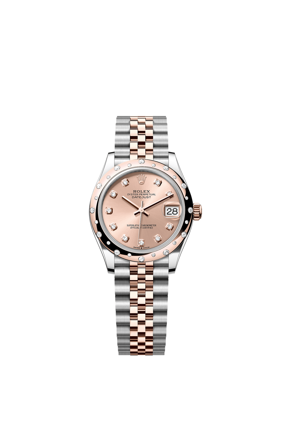 Rolex Datejust 31mm Pink Dial Diamond Steel and Everose Gold 278341RBR-0027