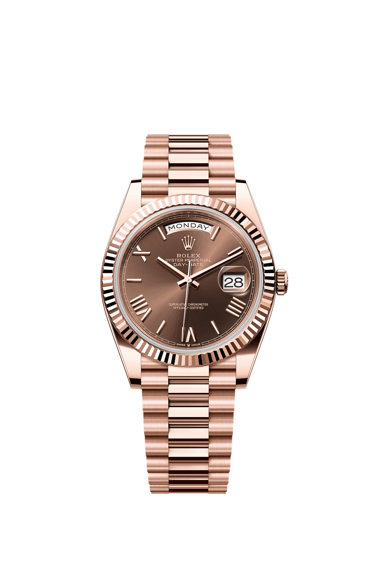 Rolex Day-date 40 Chocolate Roman Dial Everose Gold