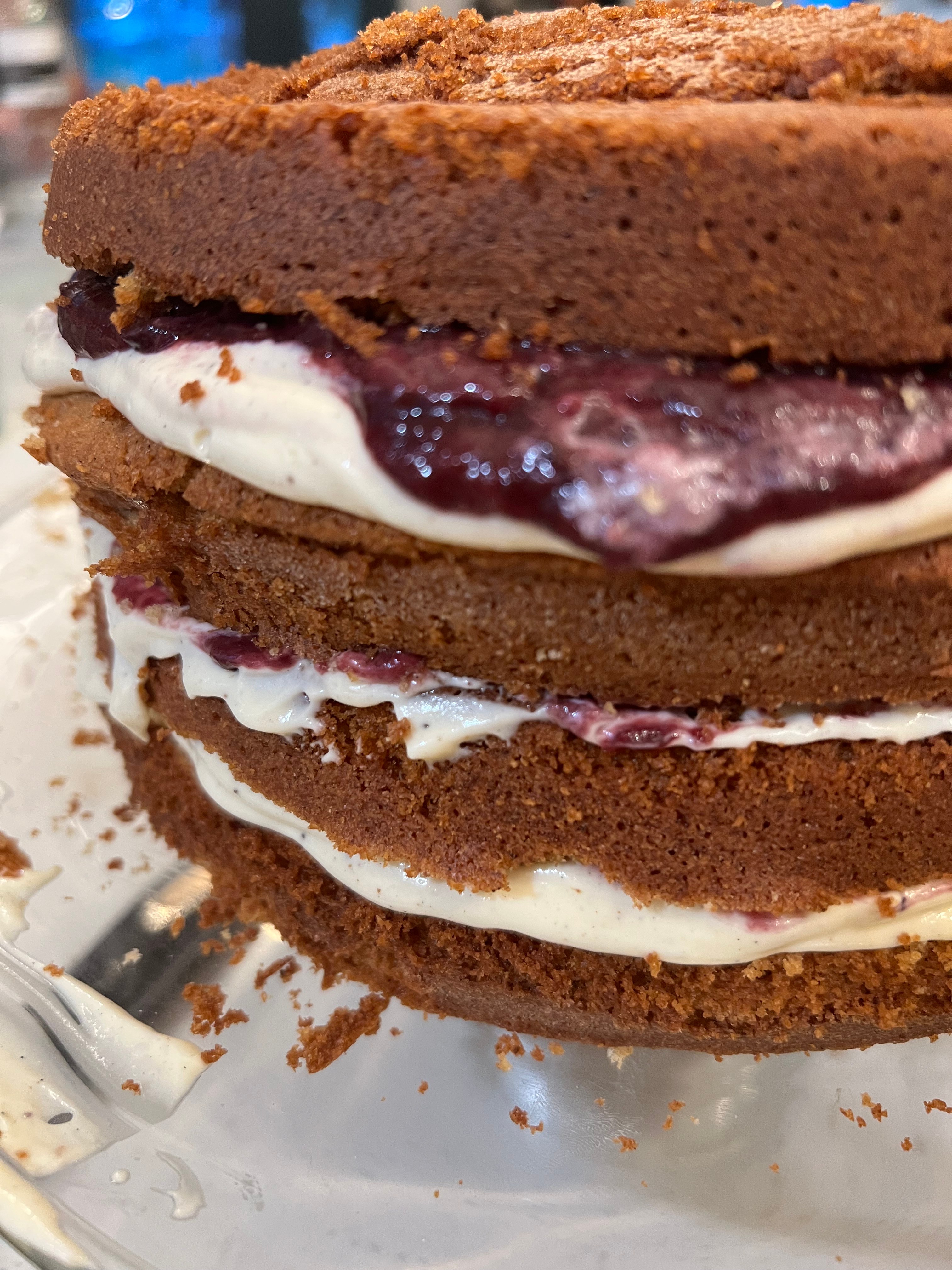 Fresh-milled vanilla cream cheese layer cake
