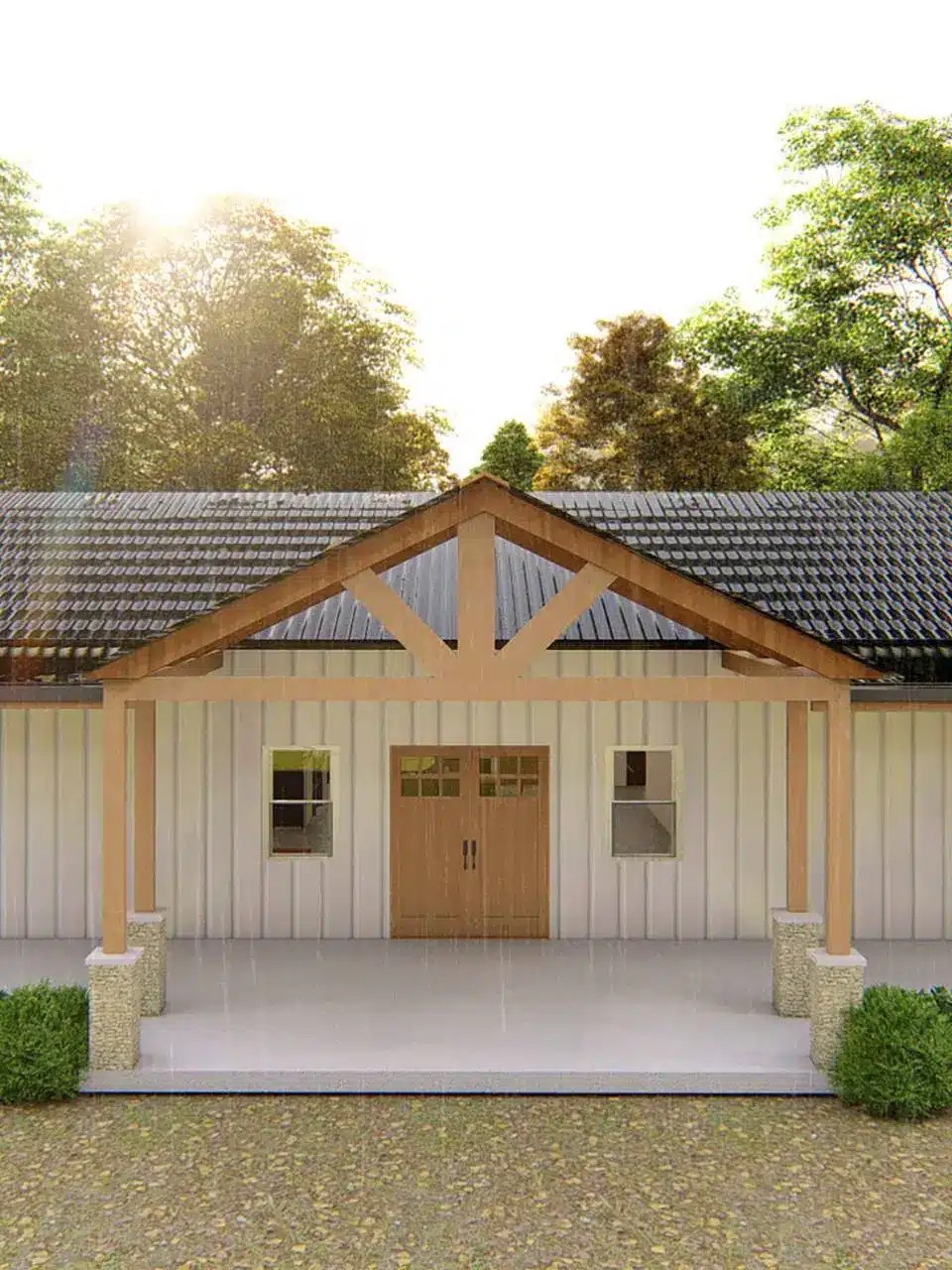 3d rendering design professionally made for a barndominium