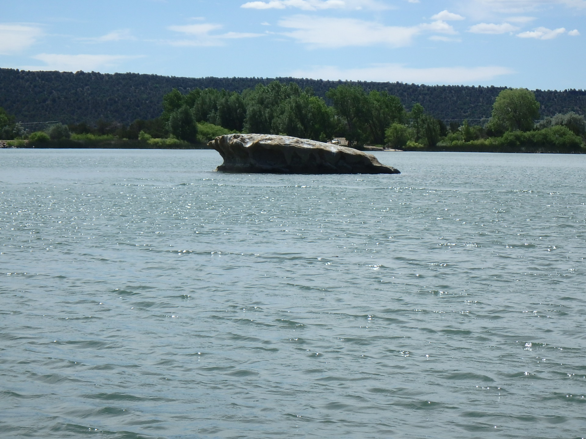 Rock shelf in the water at Lathrop State Park